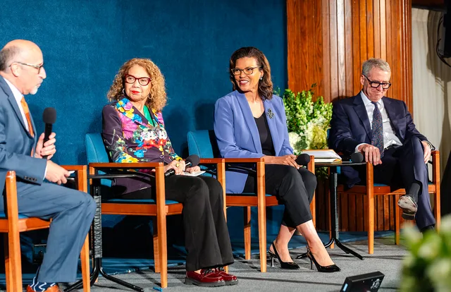 Carnegie Classifications release panel, three panelists on blue wall.